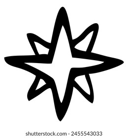 star, vector hand draw sketch doodle, at white background
