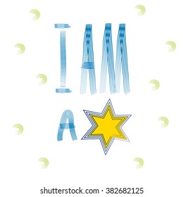 I am a star vector hand drawn lettering (sign, t-shirt design, poster, card)