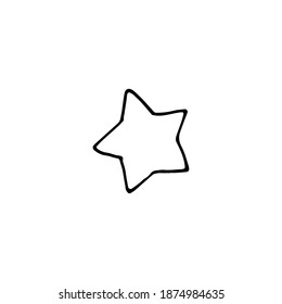 Estrella. Ilustración del doodle dibujada a mano por vectores. contorno en blanco y negro