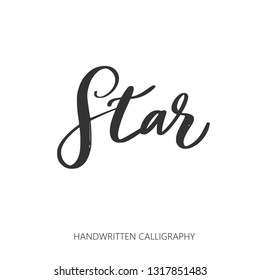 Star. Vector handwritten Lettering, Calligraphy. Symbol and Logo concept