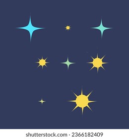 Star Vector Horoscope Lunar Astrology Mystical Set