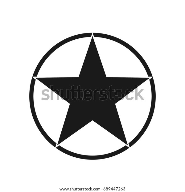 Star Vector Icon Black Star Circle Stock Vector (Royalty Free) 689447263