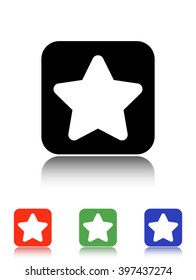 star vector icon - black and colored buttons