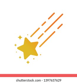 Star vector icon, bright symbol. Simple, flat design for web or mobile app