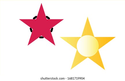 Star vector icon, coloured star sign for  design