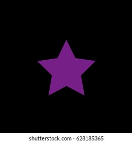 star vector icon. Fiolet icon on black background