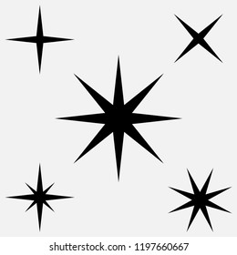 Star Vector Icon Five Black Stars Stock Vector (Royalty Free) 1197660667