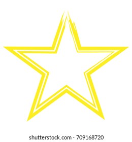 Star vector icon, flat grade, yellow web symbol.