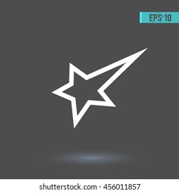 Star vector icon. Graphic symbol for web design, logo. White glyph on a gray background. Isolated sign. 