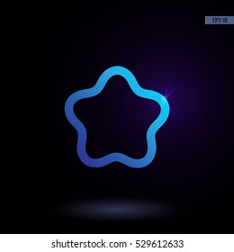 Star. Vector icon. Graphic symbol for web design, logo. Isolated sign on a black background.