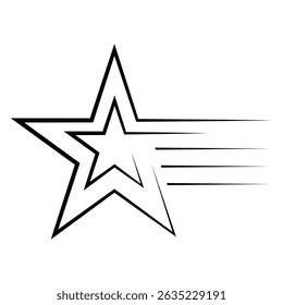 Star vector icon illustration design, Shooting star,  Star logo design. Star sign and symbol. 