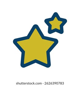 Star vector icon illustration. Icon of a large star and small stars lined up.