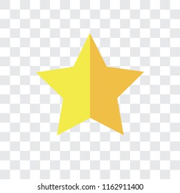 Star vector icon isolated on transparent background, Star logo concept
