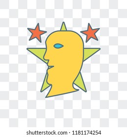 Star vector icon isolated on transparent background, Star logo concept