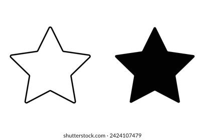 star vector icon . isolated white background. black outline and filled version. Vector illustration. Eps file 249.