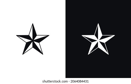 Star vector icon On White and Black Background