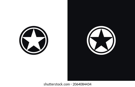 Star vector icon On White and Black Background