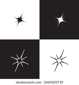 Star vector icon.  Outline Filled Vector Sign . . isolated transparent . arrows . data exchange . digitization . technology . black and white outline and filled version . EPS 10 .