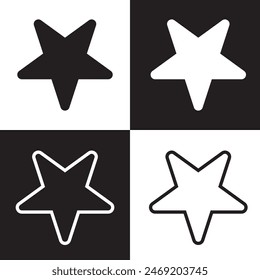 Star vector icon.  Outline Filled Vector Sign . . isolated transparent . arrows . data exchange . digitization . technology . black and white outline and filled version . EPS 10 .
