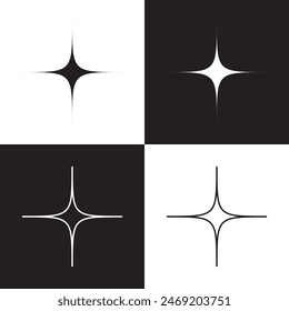Star vector icon.  Outline Filled Vector Sign . . isolated transparent . arrows . data exchange . digitization . technology . black and white outline and filled version . EPS 10 .