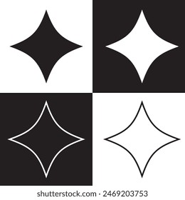 Star vector icon.  Outline Filled Vector Sign . . isolated transparent . arrows . data exchange . digitization . technology . black and white outline and filled version . EPS 10 .