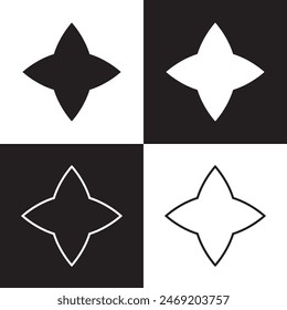 Star vector icon.  Outline Filled Vector Sign . . isolated transparent . arrows . data exchange . digitization . technology . black and white outline and filled version . EPS 10 .