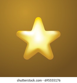 Star vector icon, rank, gold favorite web symbol. Golden star vector.