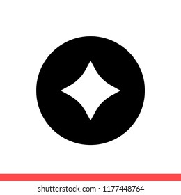 Star vector icon, rank symbol. Simple, flat design for web or mobile app