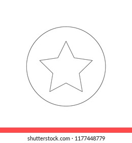 Star vector icon, rank symbol. Simple, flat design for web or mobile app