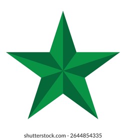 Star vector icon set. Green lone star flat icon design for New Year, Christmas, Celebration, seasonal events, and creative artwork. Silhouette lone star icon set isolated on white background. 