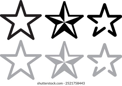 Star vector  Icon set on white background 