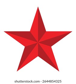 Star vector icon set. Red lone star flat icon design for New Year, Christmas, Celebration, seasonal events, and creative artwork. Silhouette lone star icon set isolated on white background. 