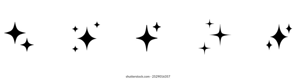 Star vector icon set. Star sparkle symbols. Stars collection. Sparkle vector icons. Vector Illustration. Vector Graphic. EPS 10