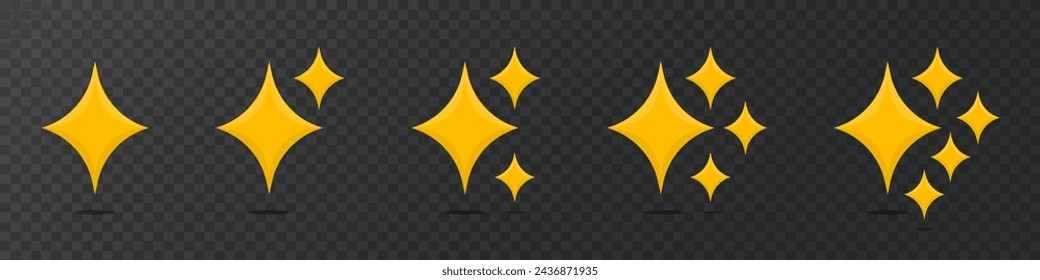 Star vector icon set. Yellow Stars. Stars collection. 