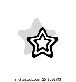 Estrela, ícone vetorial. Uma estrela com uma sombra. Uma estrela com vários contornos.
