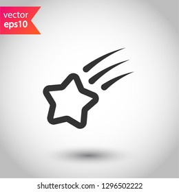 Star vector icon. Shooting star vector icon. Falling star vector sign.