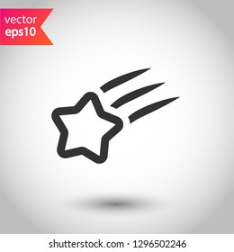Star vector icon. Shooting star vector icon. Falling star vector sign.