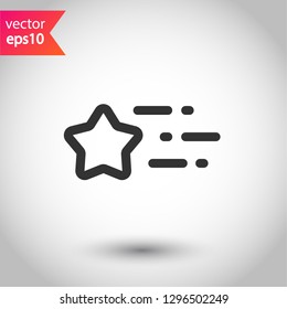Star vector icon. Shooting star vector icon. Falling star vector sign.