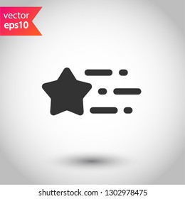 Star vector icon. Shooting star vector icon. Falling star vector sign.