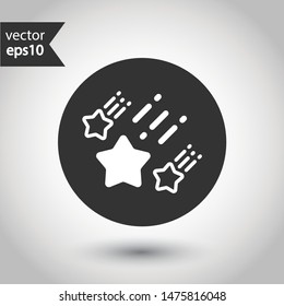 Star vector icon. Shooting star vector icon. Falling star vector sign. Round icon design