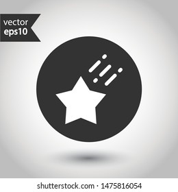 Star vector icon. Shooting star vector icon. Falling star vector sign. Round icon design