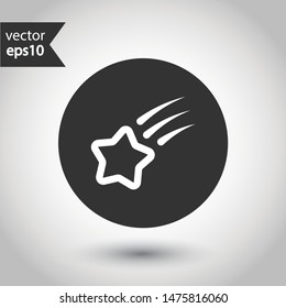 Star vector icon. Shooting star vector icon. Falling star vector sign. Round icon design