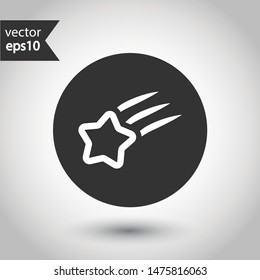 Star vector icon. Shooting star vector icon. Falling star vector sign. Round icon design