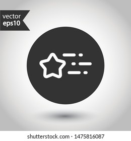 Star vector icon. Shooting star vector icon. Falling star vector sign. Round icon design