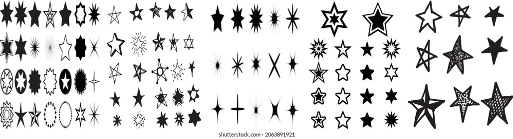 star - Vector icon, Sparkle icon set. Star shapes collection