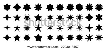 Star - Vector Icon. Stars Vector Collection. Stars. Star Logo. Black Stars. Retro Futuristic Sparkle
