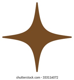 Star vector icon. Style is flat brown symbol, rounded angles, white background.