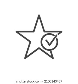 Star vector icon, symbol of good score on white isolated background.