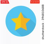 Star vector icon.Flat design with long shadow