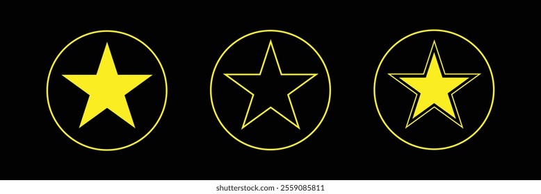 Star vector icons .Colour ful set of Stars, isolated on white and black background. Star icon. Stars in modern simple flat style. Vector Stock .